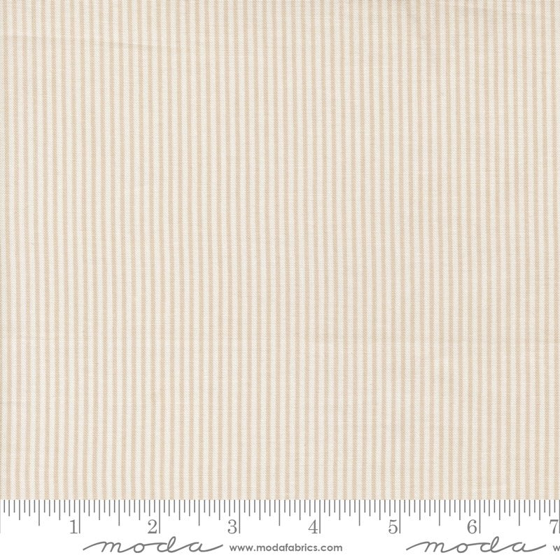 Blossom Jubilee Ticking Stripes Stone - Moda from Fort Worth Fabric Studio