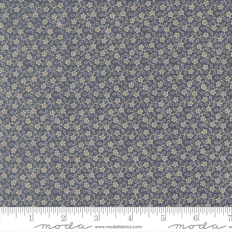 Bluebird's Nest Small Vines Mid Blue - Moda from Fort Worth Fabric Studio