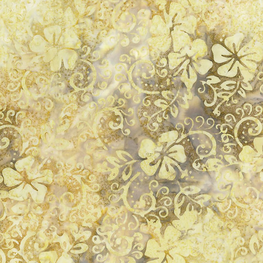 Boardwalk Dreams Batiks Hibiscus Swirl Nougat - Banyan Batiks from Fort Worth Fabric Studio