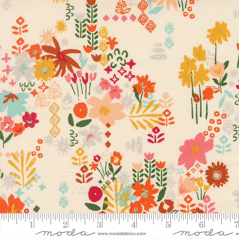 Boho Haven Busy Florals Eggshell - Moda from Fort Worth Fabric Studio