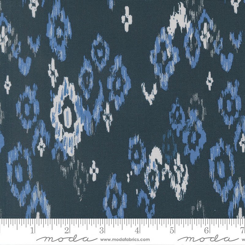 Boho Haven Feathered Ikat Deep Sea - Moda from Fort Worth Fabric Studio