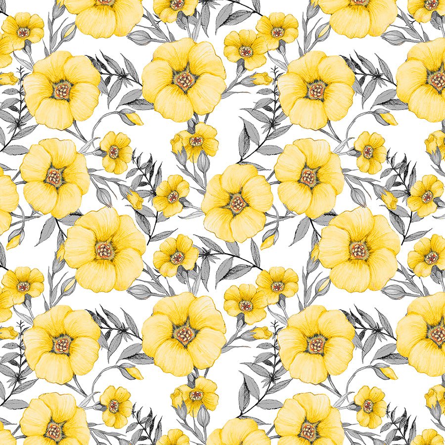 Buzzin' Blooms Packed Florals White - Wilmington Prints from Fort Worth Fabric Studio