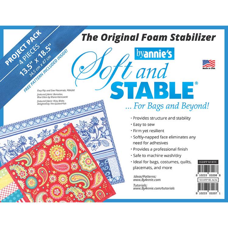 By Annie's Soft and Stable Original Foam Stabilizer 13.5" X 18.5" Project Pack White - ByAnnie from Fort Worth Fabric Studio