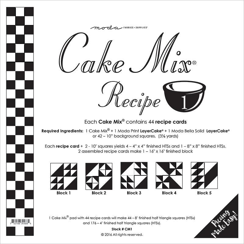 Cake Mix Recipe 1 Pattern Pad from Moda Fabrics - Moda from Fort Worth Fabric Studio