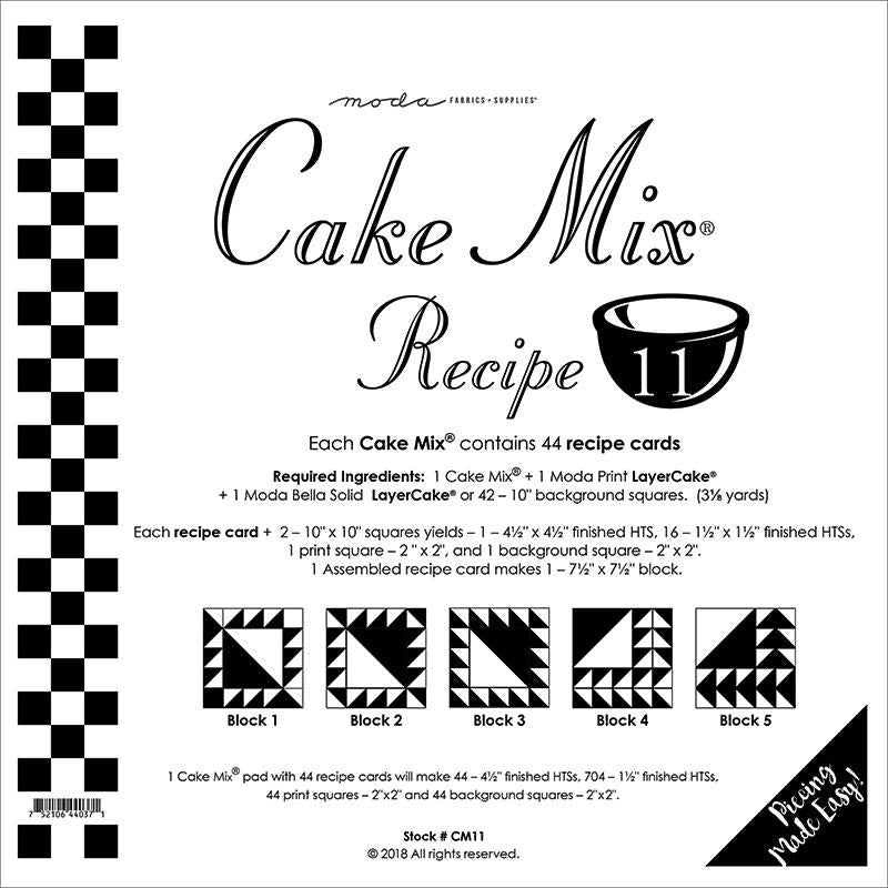 Cake Mix Recipe 11 Pattern Pad from Moda Fabrics - Moda from Fort Worth Fabric Studio