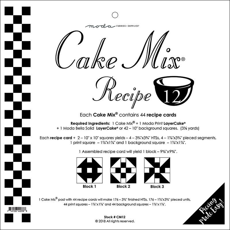Cake Mix Recipe 12 Pattern Pad from Moda Fabrics - Moda from Fort Worth Fabric Studio