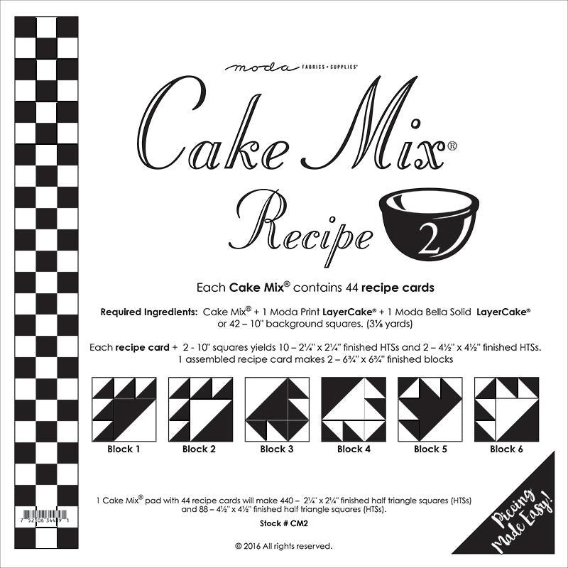 Cake Mix Recipe 2 Pattern Pad from Moda Fabrics - Moda from Fort Worth Fabric Studio