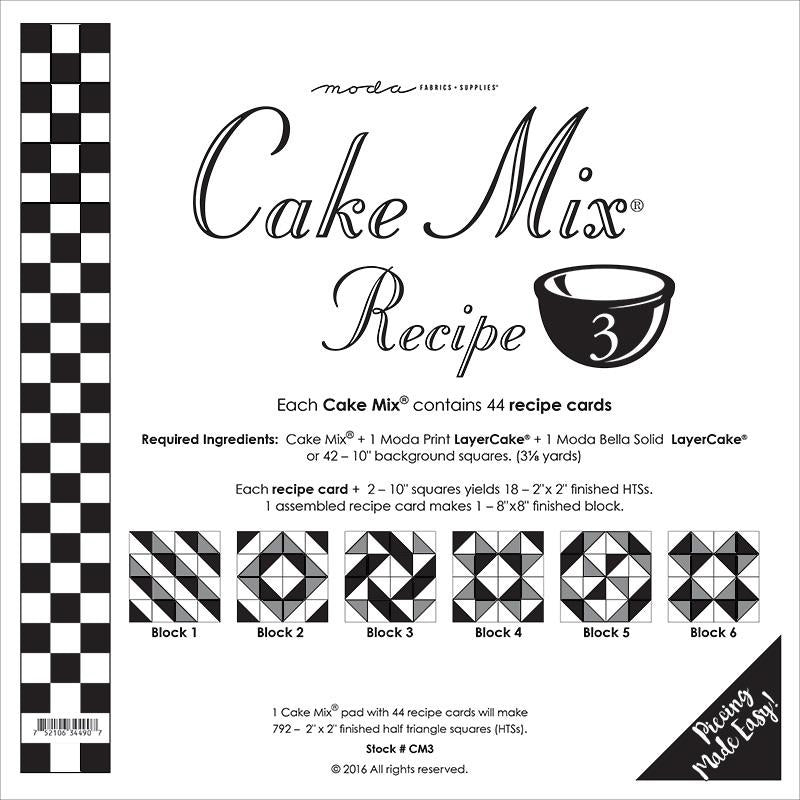 Cake Mix Recipe 3 Pattern Pad from Moda Fabrics - Moda from Fort Worth Fabric Studio