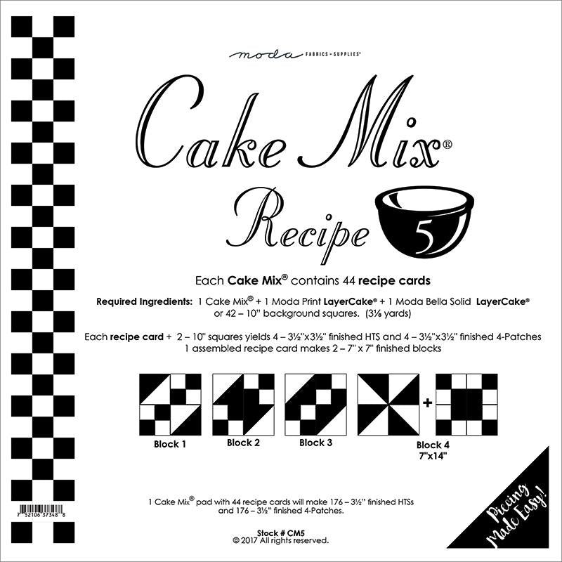 Cake Mix Recipe 5 Pattern Pad from Moda Fabrics - Moda from Fort Worth Fabric Studio