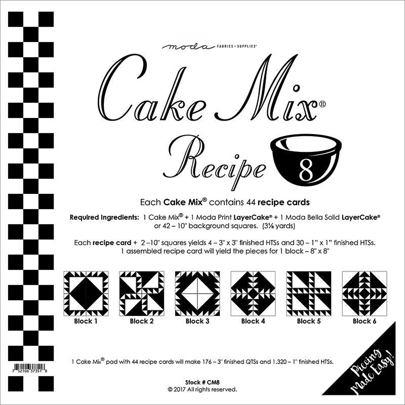 Cake Mix Recipe 8 Pattern Pad from Moda Fabrics - Moda from Fort Worth Fabric Studio