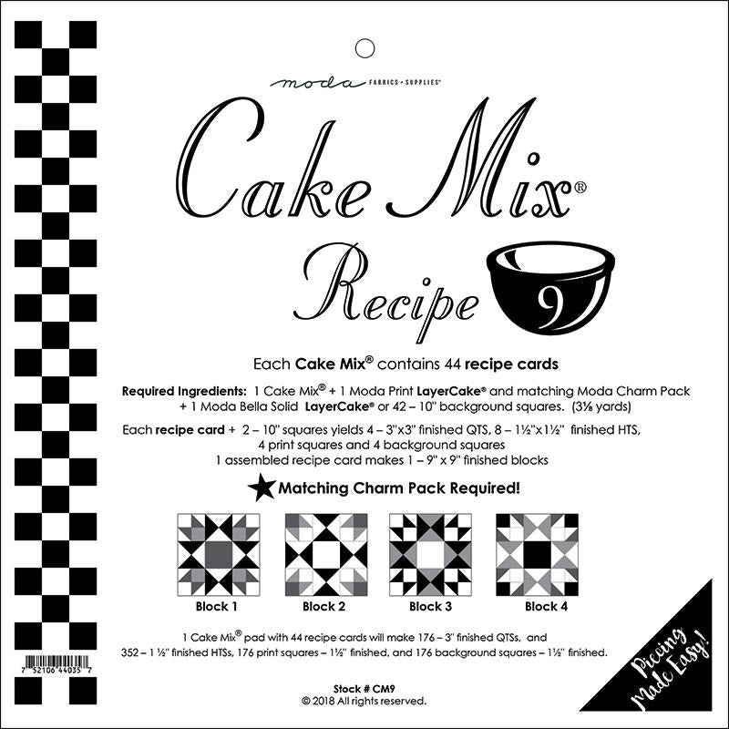 Cake Mix Recipe 9 Pattern Pad from Moda Fabrics - Moda from Fort Worth Fabric Studio
