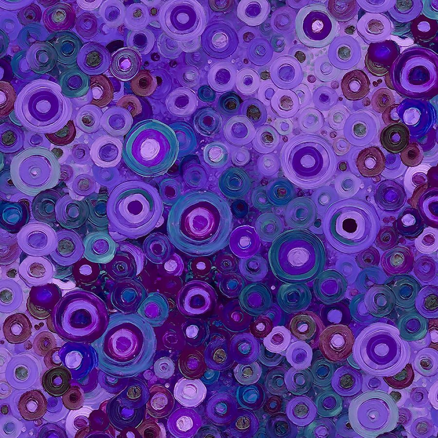 Calico Cat Painted Circle Geo Lavender - Timeless Treasures from Fort Worth Fabric Studio