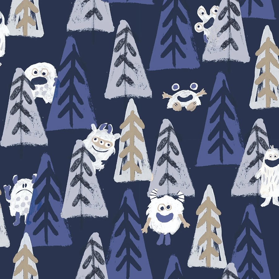 Catch Me If You Can Hide & Seek Navy - 3 Wishes Fabric from Fort Worth Fabric Studio