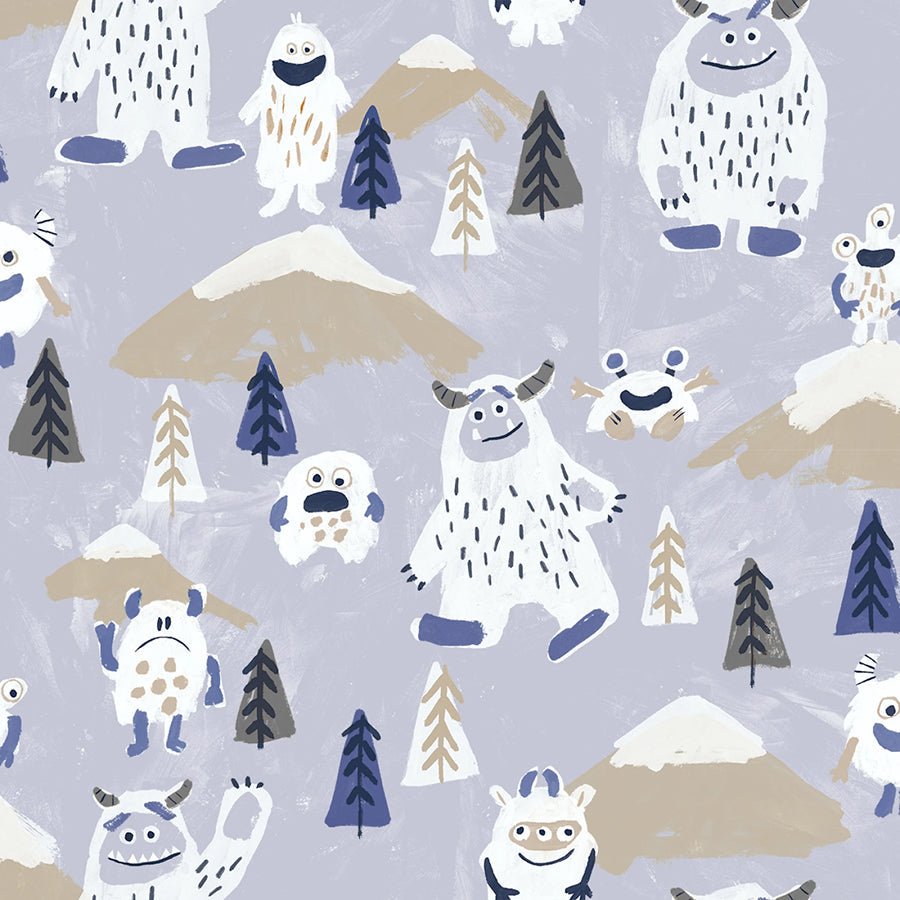 Catch Me If You Can Snowy Pals Blue - 3 Wishes Fabric from Fort Worth Fabric Studio