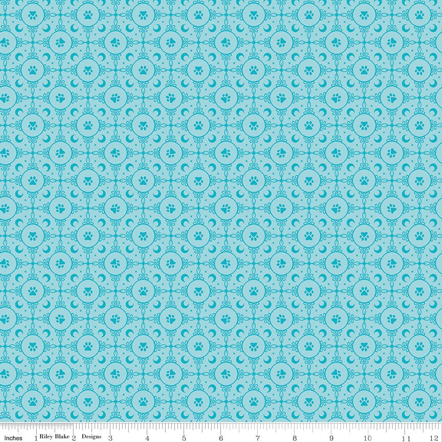 Celtic Cats Circle Paws Aqua - Riley Blake from Fort Worth Fabric Studio