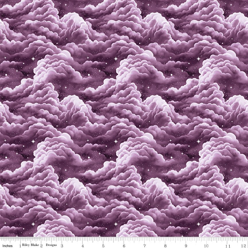 Celtic Cats Clouds Lilac - Riley Blake from Fort Worth Fabric Studio