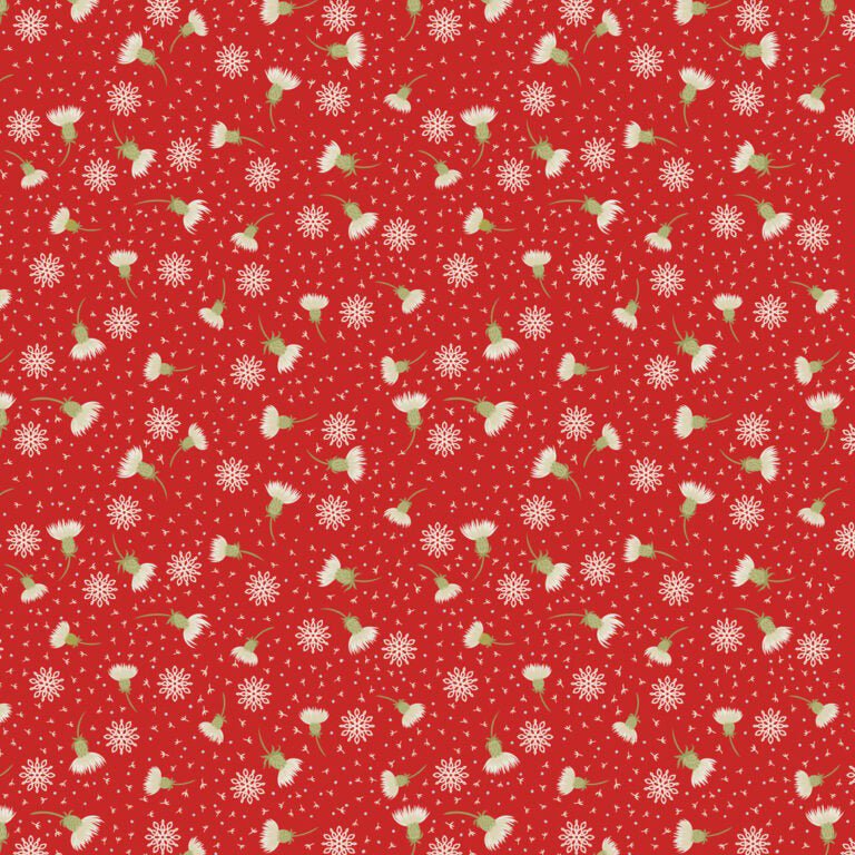 Celtic Christmas Thistledown Red - Lewis & Irene from Fort Worth Fabric Studio