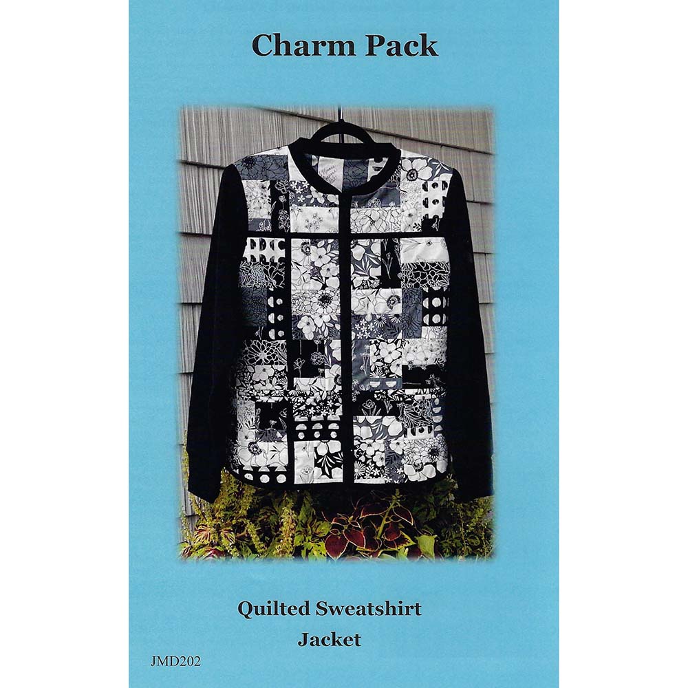 Charm Pack Quilted Sweatshirt Jacket Pattern by J. Minnis Designs - J. Minnis Designs from Fort Worth Fabric Studio