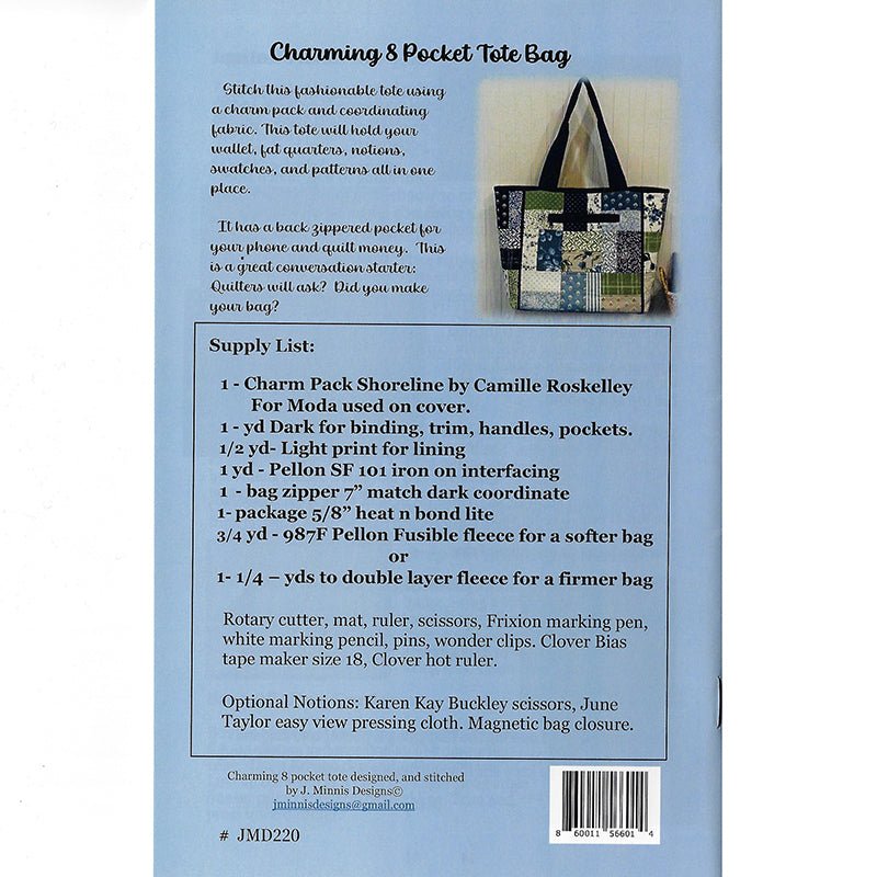 Charming 8 Pocket Tote Bag Pattern by J. Minnis Designs - J. Minnis Designs from Fort Worth Fabric Studio