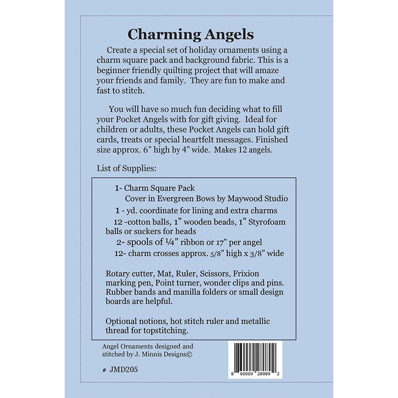Charming Pocket Angels Pattern by J. Minnis Designs - J. Minnis Designs from Fort Worth Fabric Studio
