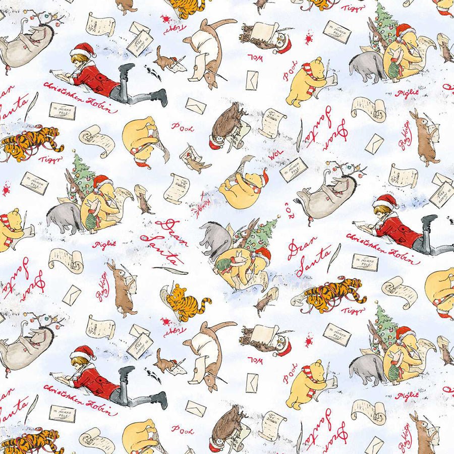 Christmas at Pooh Corner Dear Santa Snow – Remnant 16″ × 44″