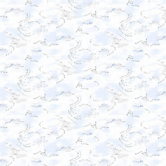 Christmas at Pooh Corner Frosted Footprints Snow - Studio E from Fort Worth Fabric Studio