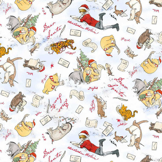 Christmas at Pooh Corner Minky Dear Santa Snow Yardage by Studio E