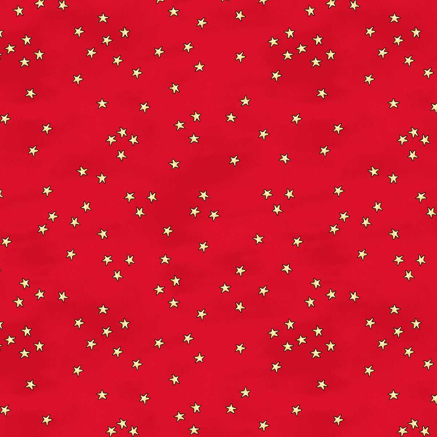 Christmas at Pooh Corner Stars Red - Studio E from Fort Worth Fabric Studio