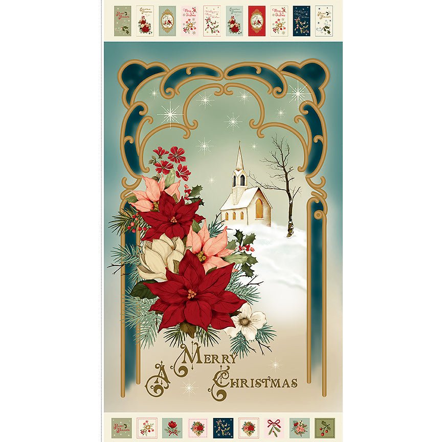 Christmas Greetings 23 ½" Panel Multi - Riley Blake from Fort Worth Fabric Studio