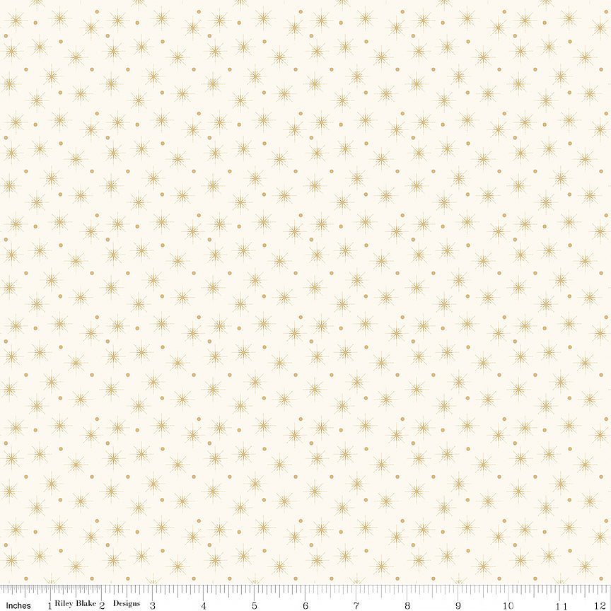 Christmas Greetings Christmas Lights Cream – Remnant 12″ × 44″ - Riley Blake from Fort Worth Fabric Studio
