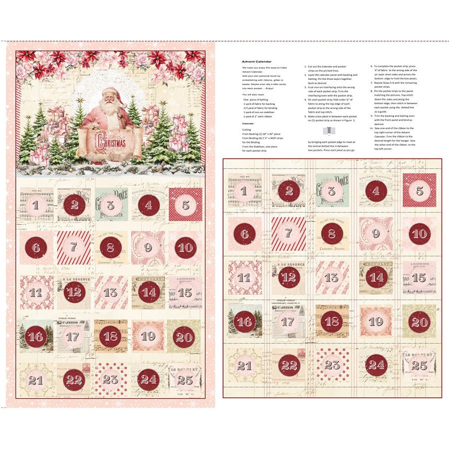 Christmas Magic 36" Advent Calendar Panel Ivory - Blank Quilting from Fort Worth Fabric Studio