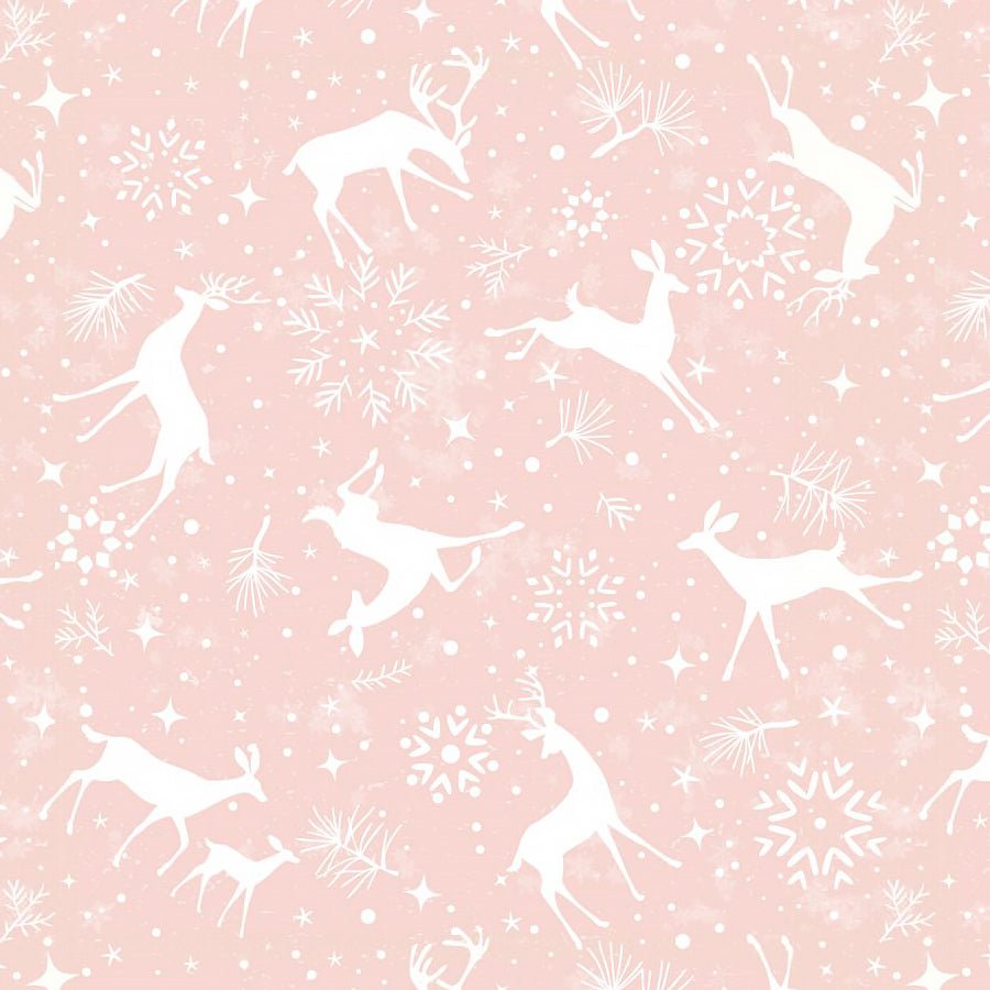 Christmas Magic Deer Silhouettes Pink - Blank Quilting from Fort Worth Fabric Studio