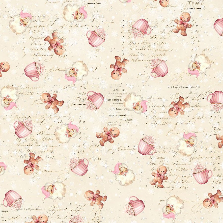 Christmas Magic Gingerbread & Cocoa Ivory - Blank Quilting from Fort Worth Fabric Studio