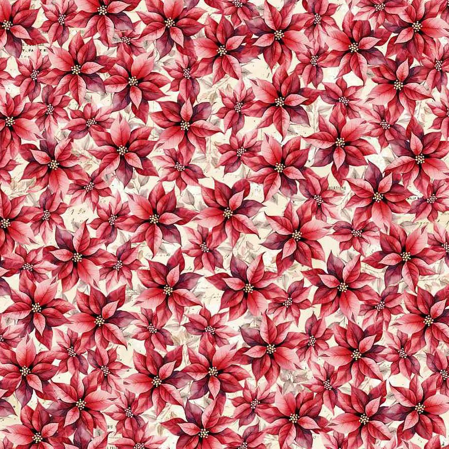 Christmas Magic Poinsettias Red - Blank Quilting from Fort Worth Fabric Studio