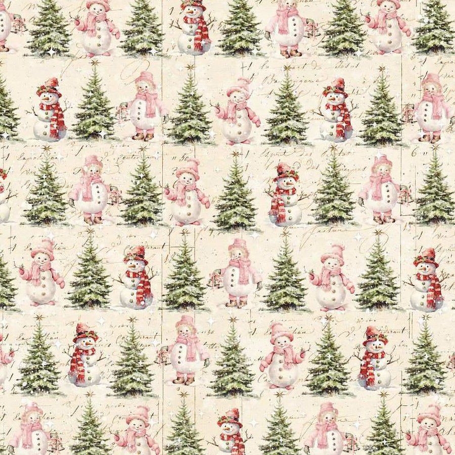 Christmas Magic Trees & Snowmen Ivory - Blank Quilting from Fort Worth Fabric Studio