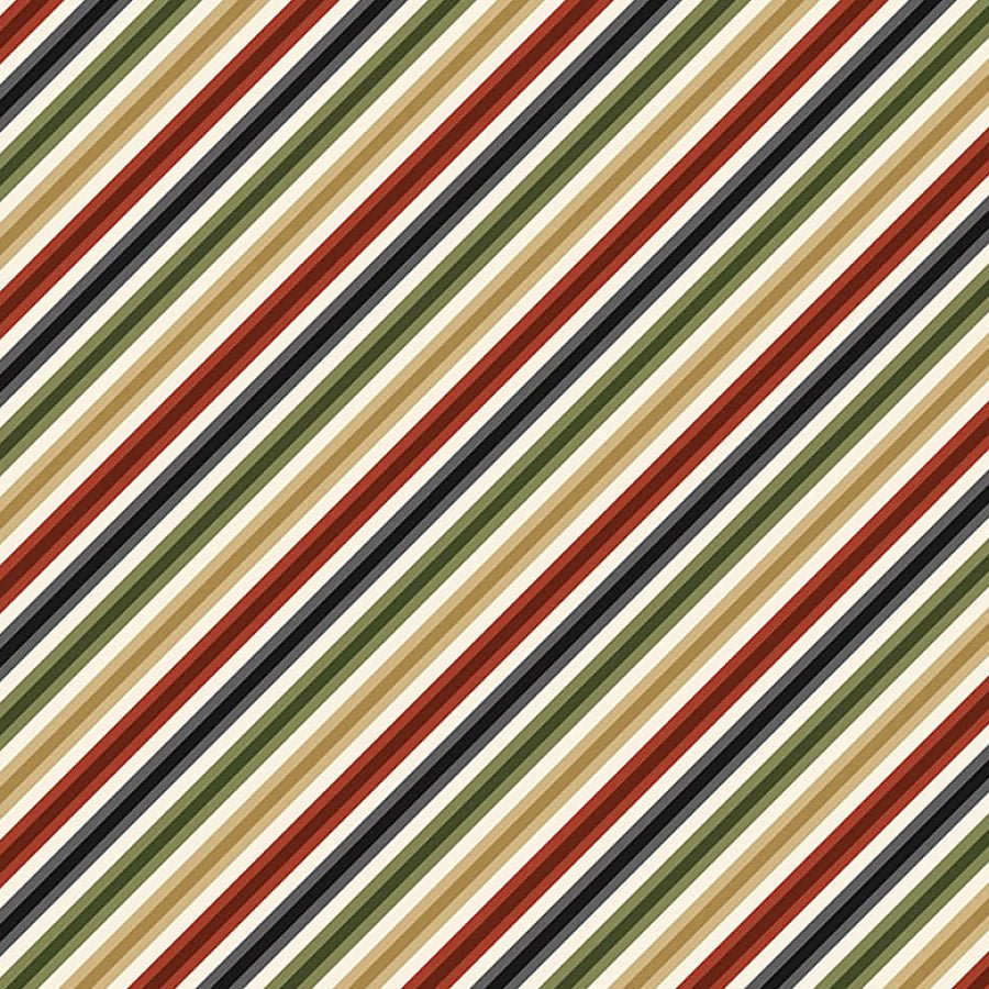 Christmas Tails Diagonal Stripe Multi - Clothworks from Fort Worth Fabric Studio