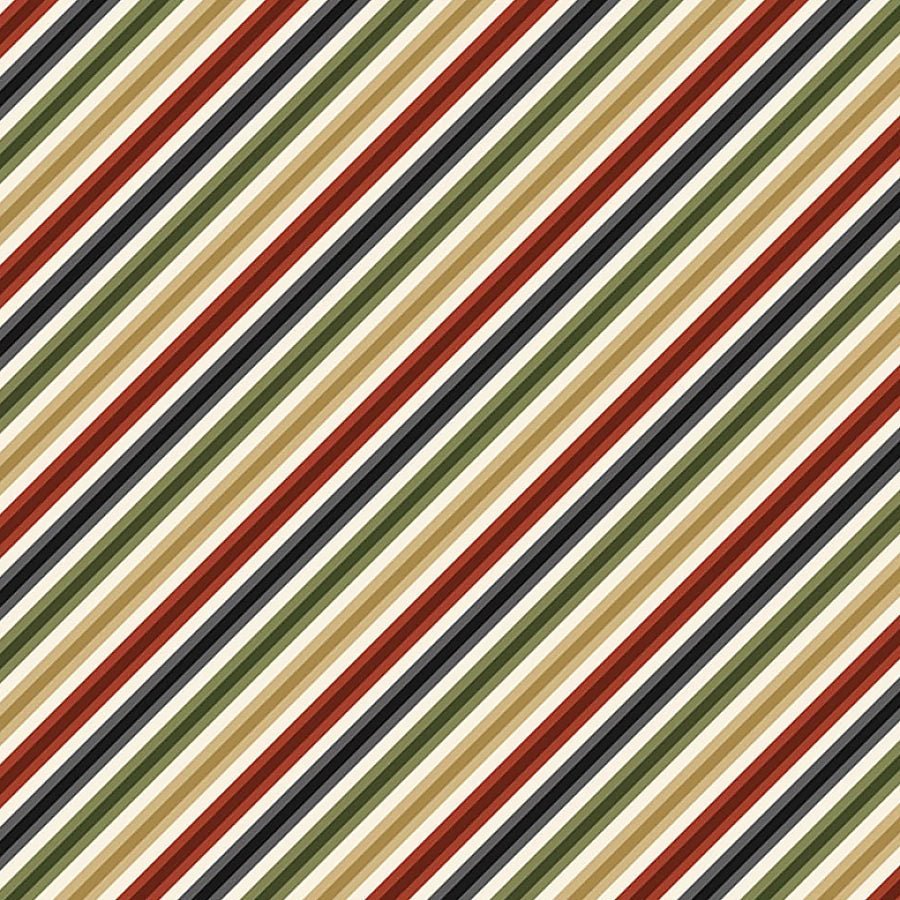 Christmas Tails Diagonal Stripe Multi – Remnant 33" × 44" - Clothworks from Fort Worth Fabric Studio