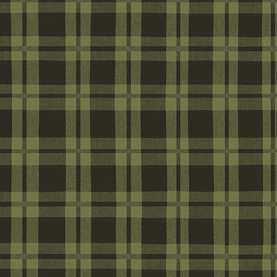 Christmas Tails Plaid Olive – Remnant 28" × 44" - Clothworks from Fort Worth Fabric Studio