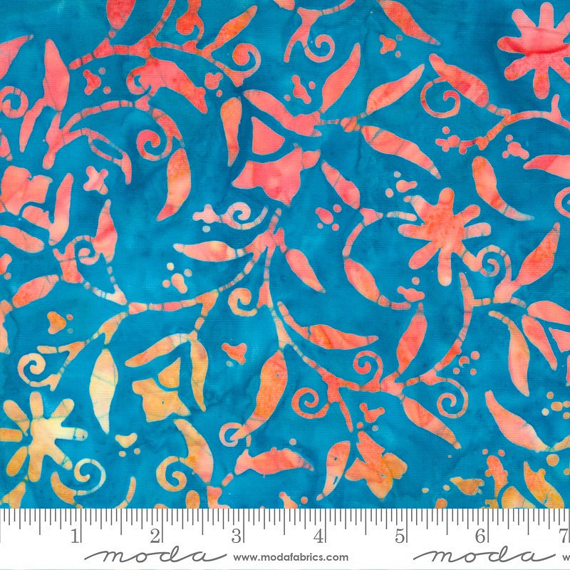 Chroma Batiks Florals Pacific Blue - Moda from Fort Worth Fabric Studio