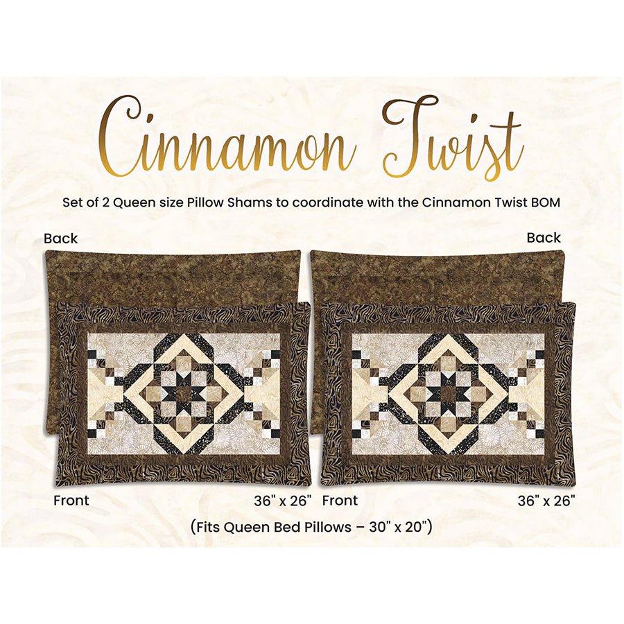 Cinnamon Twist Queen Pillow Shams Pattern from Wilmington PDF Download - Wilmington Prints from Fort Worth Fabric Studio