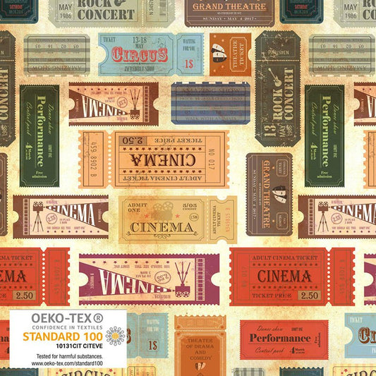 Classically Yours Tickets Beige - Stof of Denmark from Fort Worth Fabric Studio