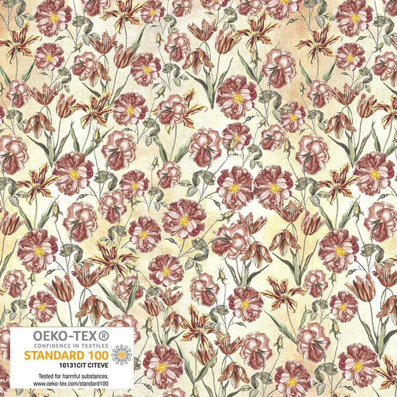 Classically Yours Vintage Tulips Beige - Stof of Denmark from Fort Worth Fabric Studio