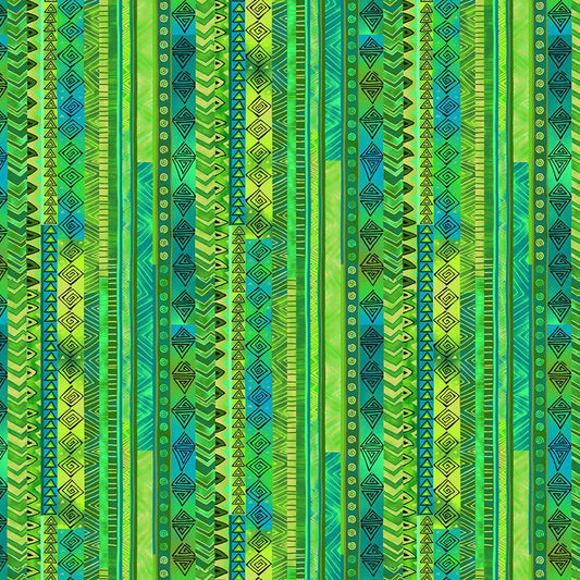 Clothworks Laurel Burch Basic Stripe Green 1 Yard Cut - Clothworks from Fort Worth Fabric Studio