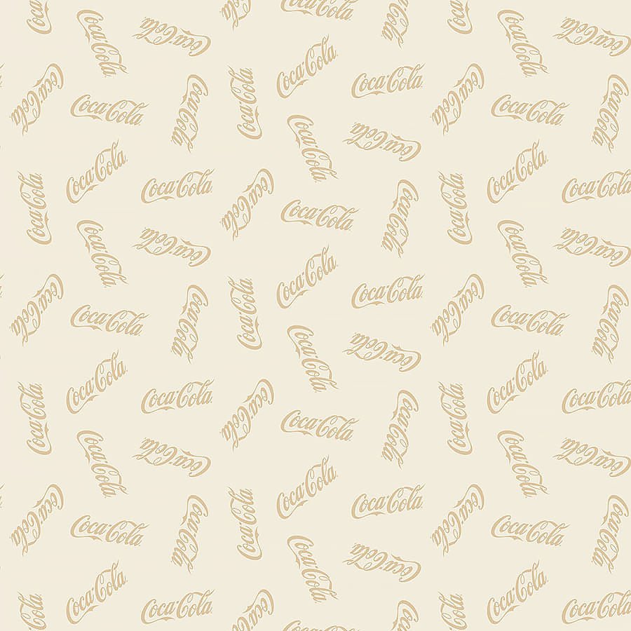 Coca - Cola Christmas Logo Toss Taupe - Northcott from Fort Worth Fabric Studio