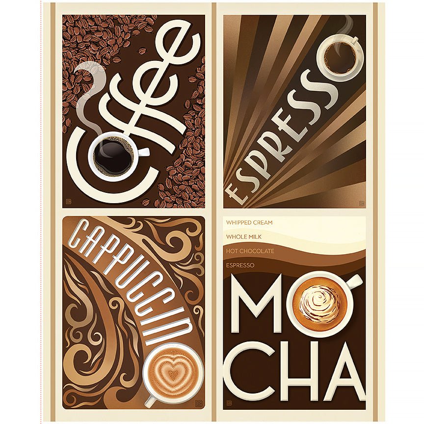 Coffee Time 35 ½" Panel Multi - Riley Blake from Fort Worth Fabric Studio