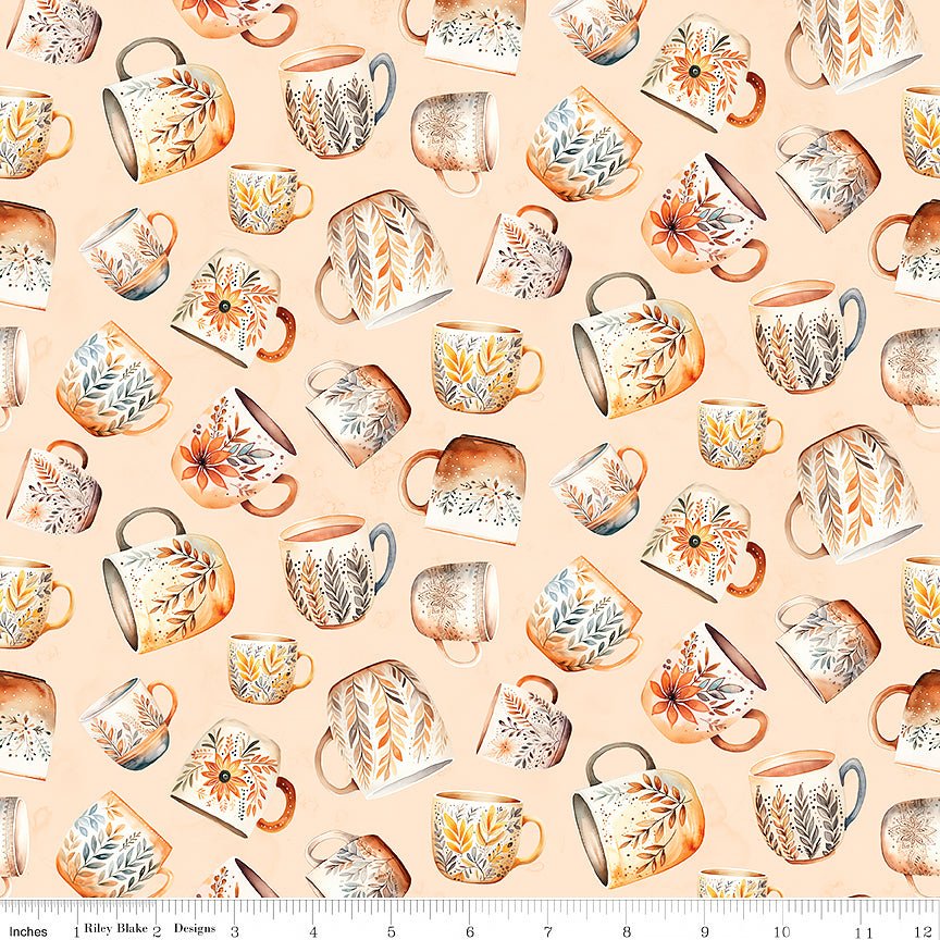Coffee Time Coffee Mugs Shell - Riley Blake from Fort Worth Fabric Studio