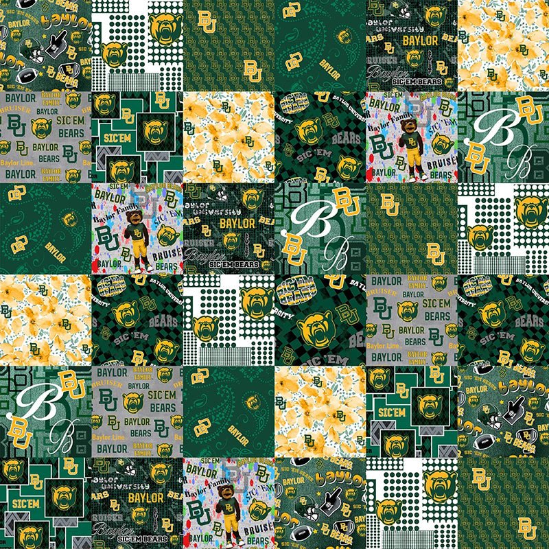 College Fabrics Baylor 60" Cheater Quilt Print - Sykel Enterprises from Fort Worth Fabric Studio