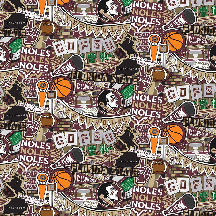 College Fabrics Florida State Doodle Allover - Sykel Enterprises from Fort Worth Fabric Studio
