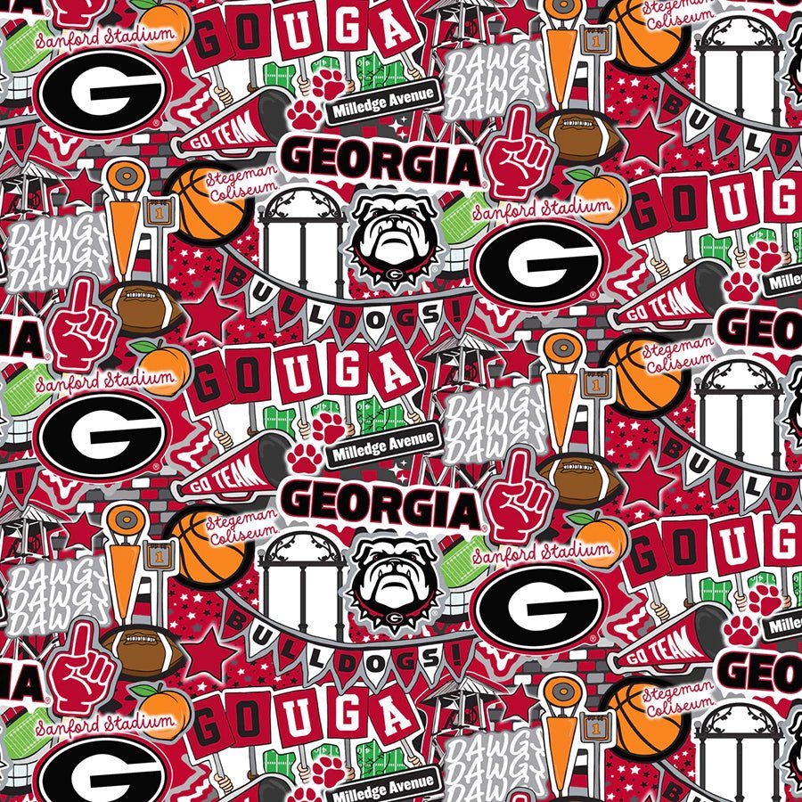 College Fabrics Georgia Doodle Allover - Sykel Enterprises from Fort Worth Fabric Studio