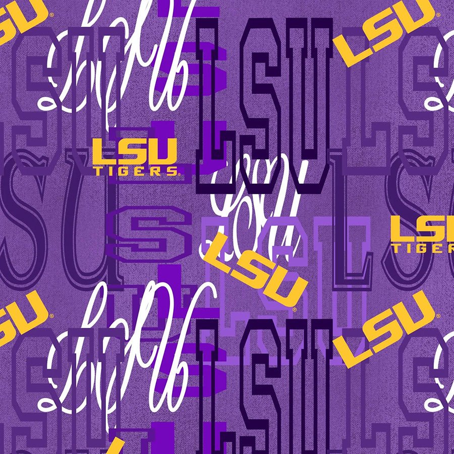 College Fabrics Louisiana State Letters - Sykel Enterprises from Fort Worth Fabric Studio